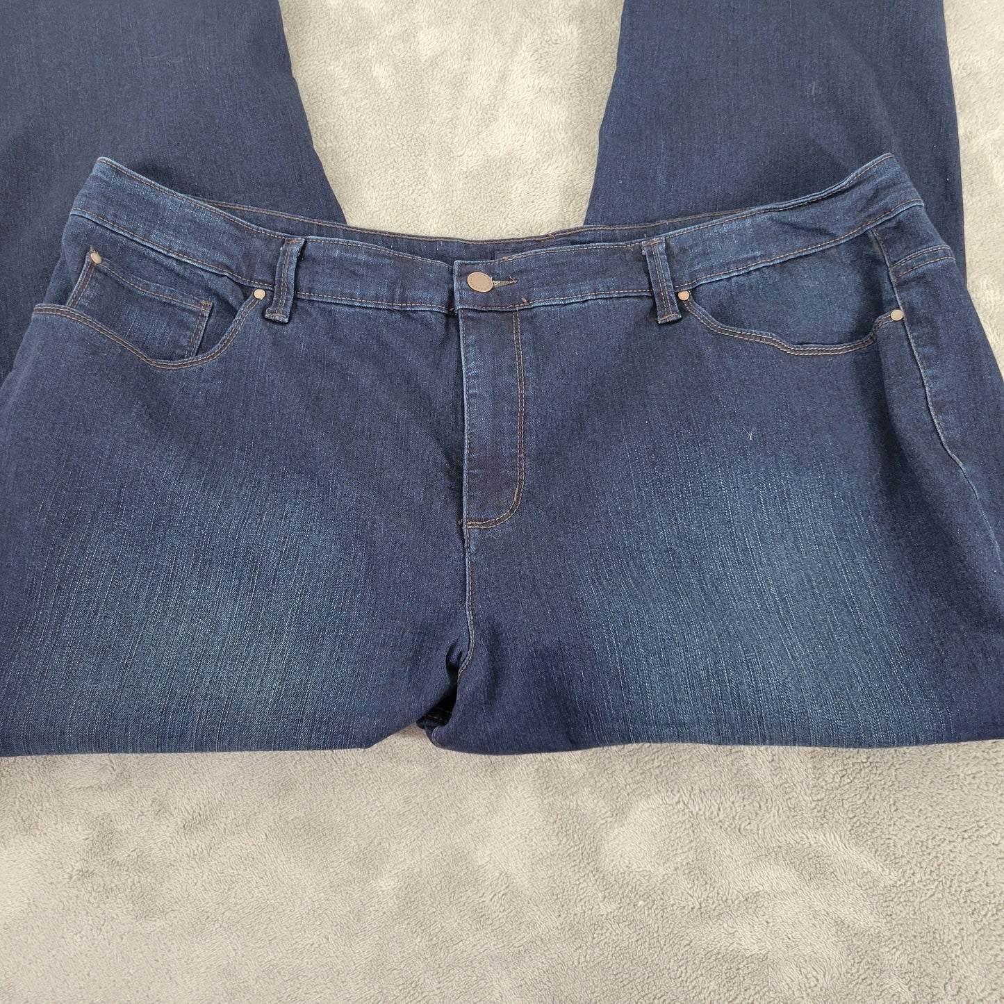Charter Club Lexington Womens 22WS Dark Wash Straight Leg Jeans Elastic SL83E