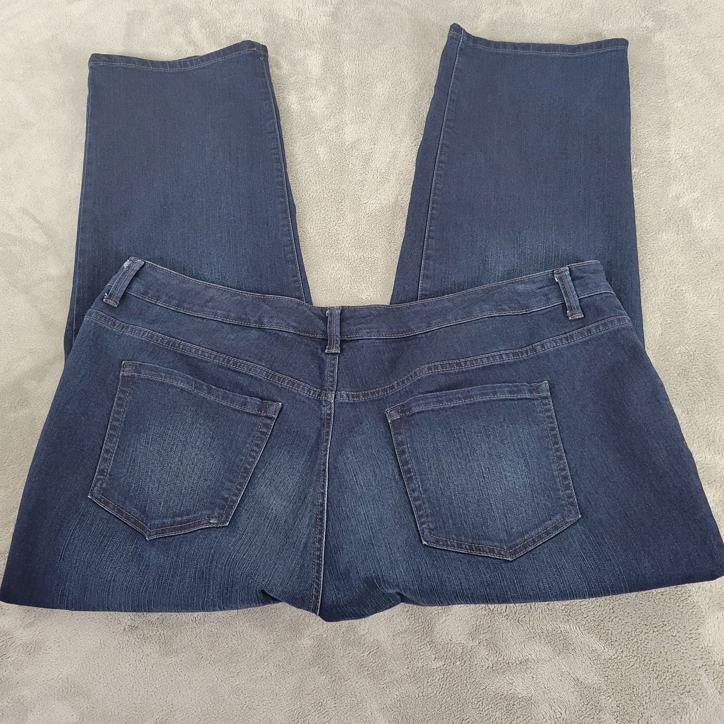 Charter Club Lexington Womens 22WS Dark Wash Straight Leg Jeans Elastic SL83E