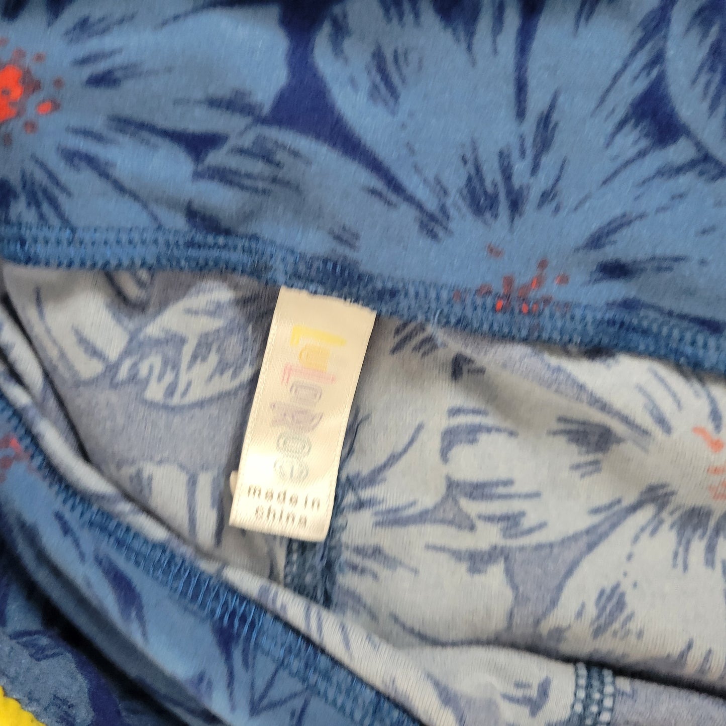 LuLaRoe TC Leggings Tall Curvy Busy Bee Bumblebee Floral Blue Yellow BLU261E