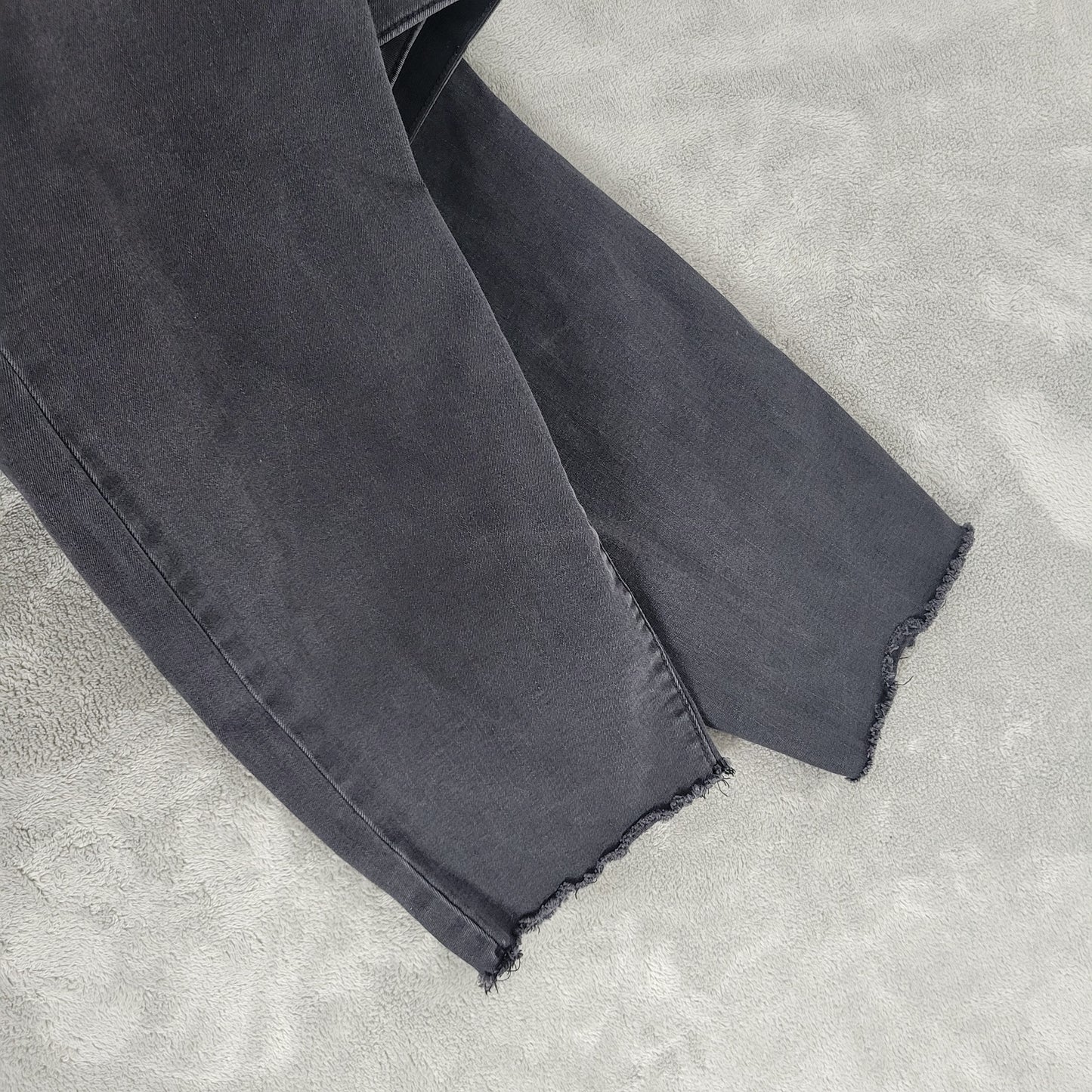 Ava & Viv Womens Plus Size 24 Black Skinny Jeans Cropped Raw Hem Elastic SKI18E