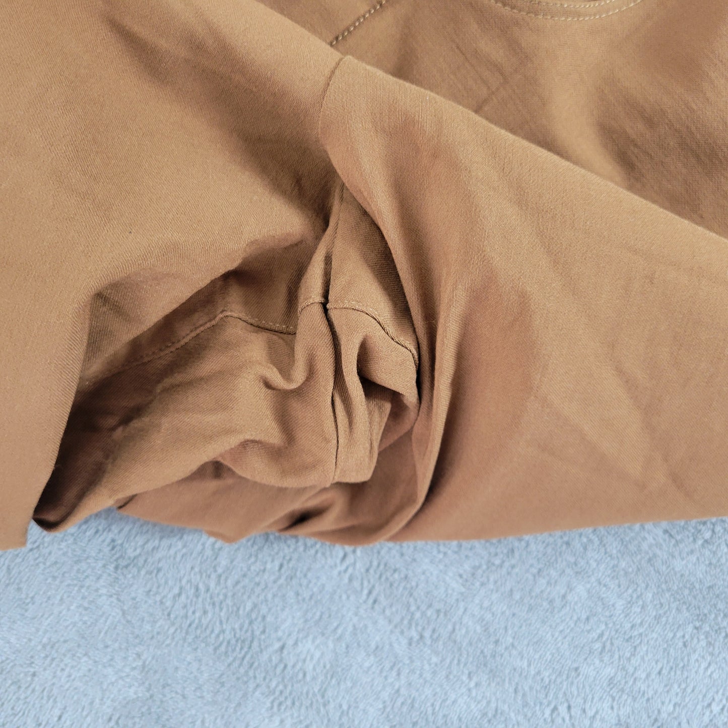 Susan Graver Womens Plus 24WP Brown Straight Leg Dress Pants Elastic BRO40E