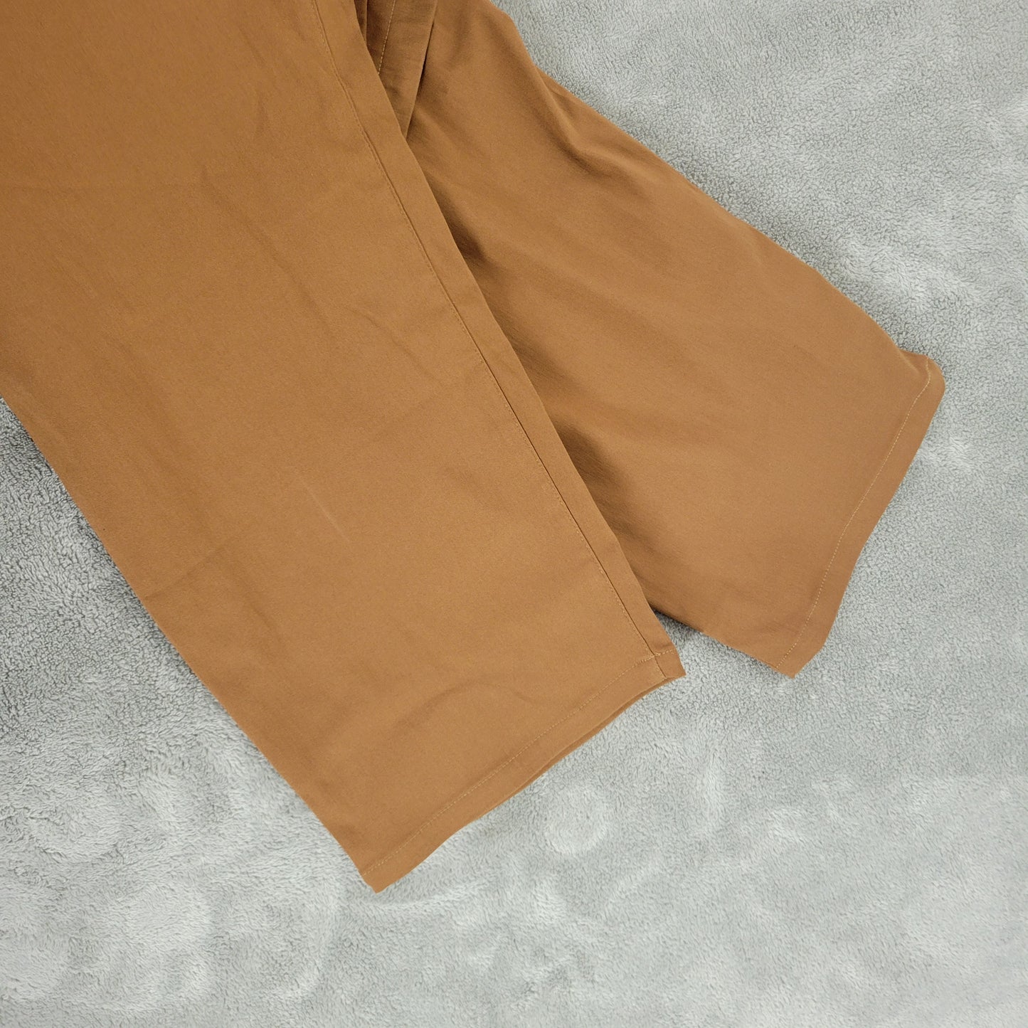Susan Graver Womens Plus 24WP Brown Straight Leg Dress Pants Elastic BRO40E