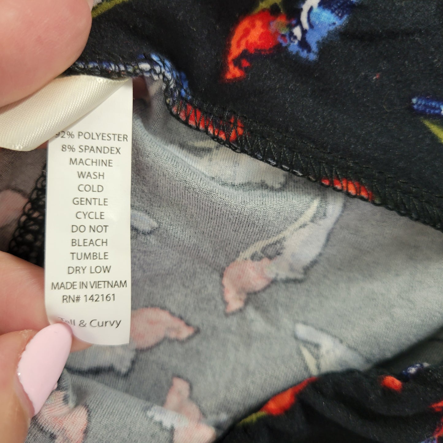 LuLaRoe TC Leggings Tall Curvy Cardinal Blue Jay Birds Pants Yoga 12-18 NOV123E