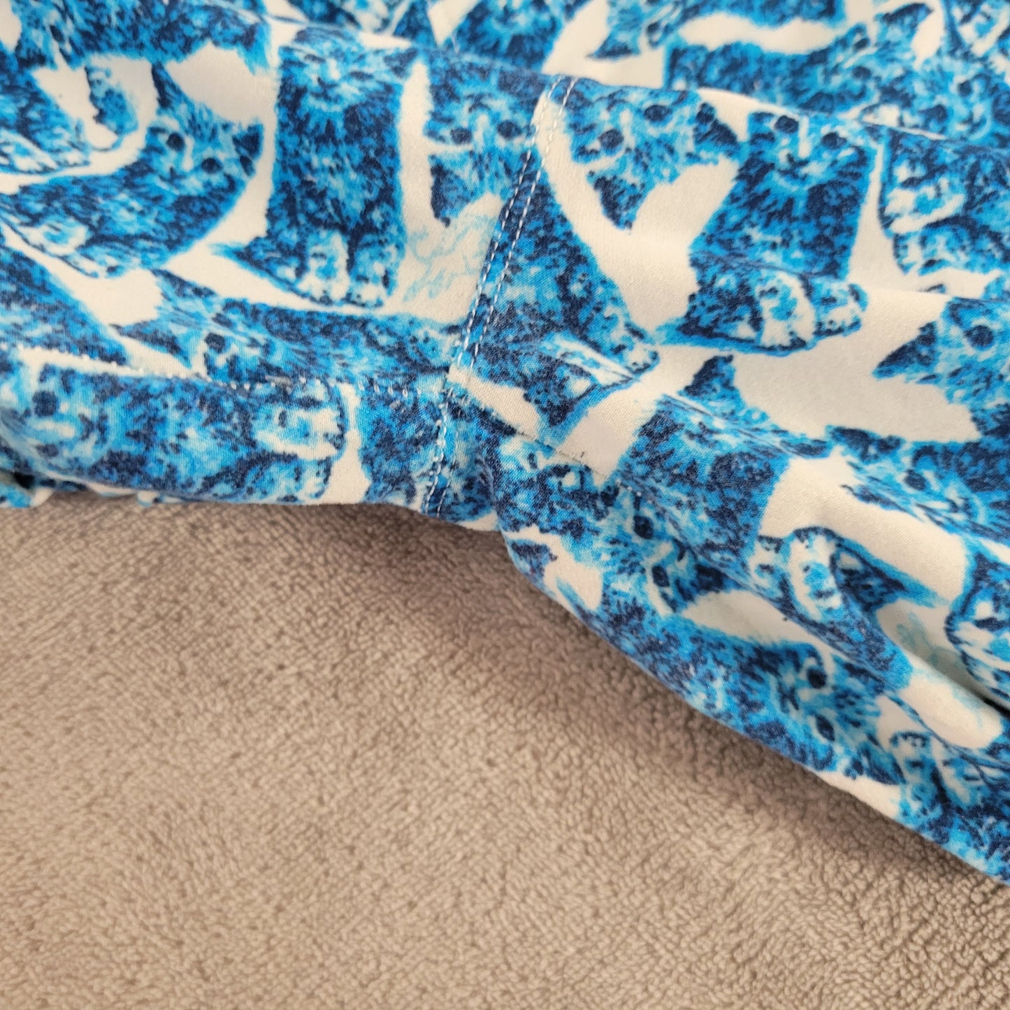 LuLaRoe TC Leggings Tall Curvy Cats Meow Kittens Blue Pants 12-18 28.5" BLU256E