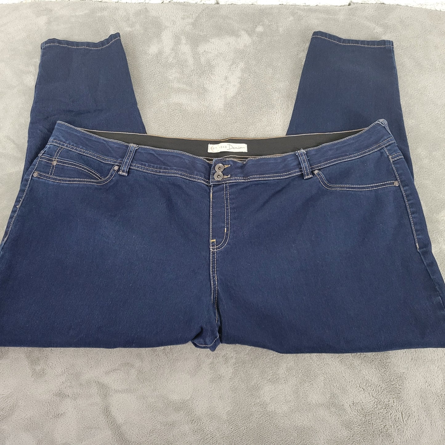 Cato Womens Plus Size 26W Dark Wash Jeans Elastic Waist Stretch Pockets SL65E