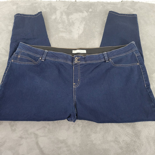 Cato Womens Plus Size 26W Dark Wash Jeans Elastic Waist Stretch Pockets SL65E