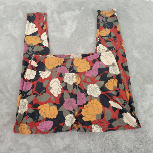 LuLaRoe TC Tall Curvy Leggings Retro Vintage Floral Peony Jogger Pants FLO28E