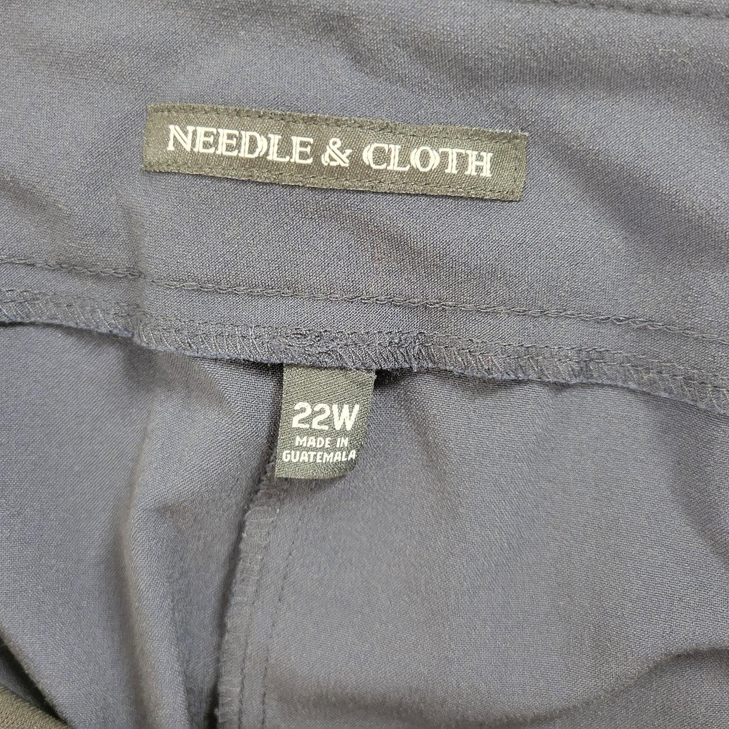 Needle & Cloth Womens Plus Size 22W Blue Pants Elastic Waist BLU155E