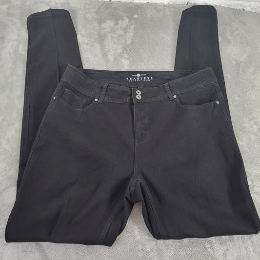 Ashley Stewart Fearless Womens 18 Tall Black Skinny Jeans Stretch Denim SKI14E