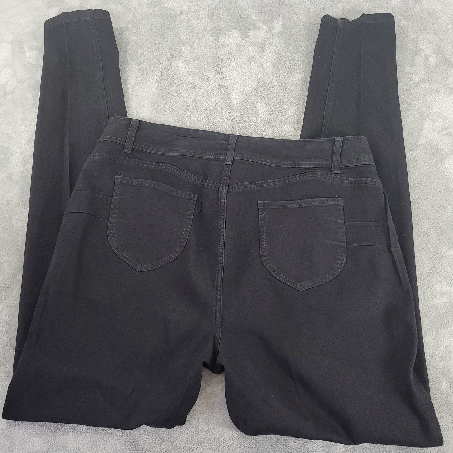 Ashley Stewart Fearless Womens 18 Tall Black Skinny Jeans Stretch Denim SKI14E