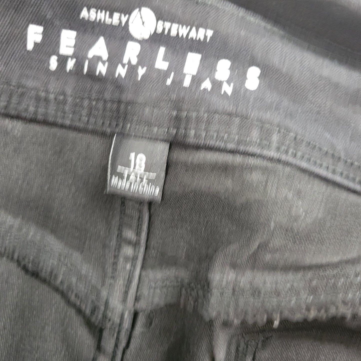 Ashley Stewart Fearless Womens 18 Tall Black Skinny Jeans Stretch Denim SKI14E