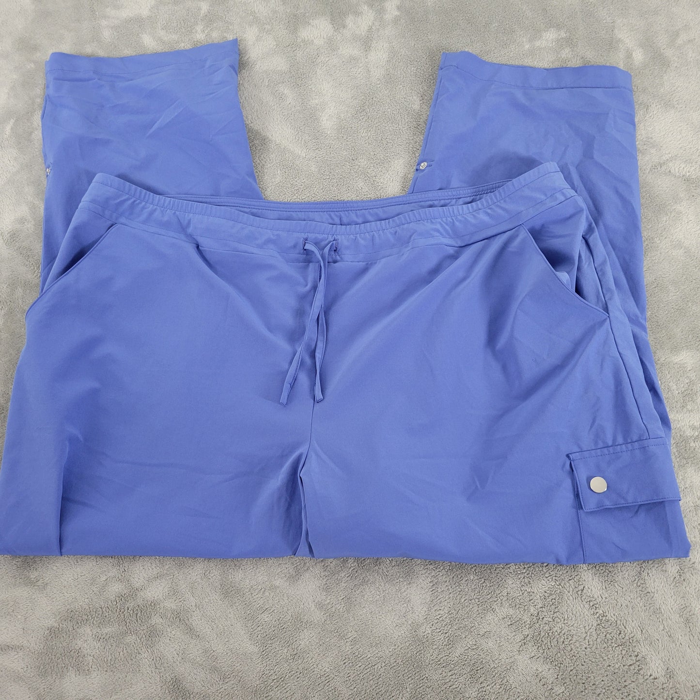 Chicos Zenergy Womens Plus 20 Blue Cropped Capri Pants Adjustable Length BLU87E