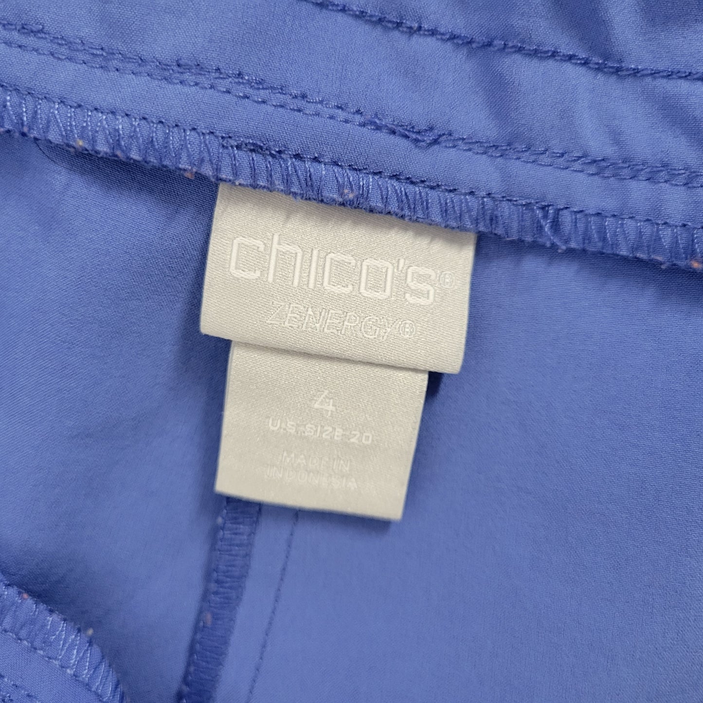 Chicos Zenergy Womens Plus 20 Blue Cropped Capri Pants Adjustable Length BLU87E