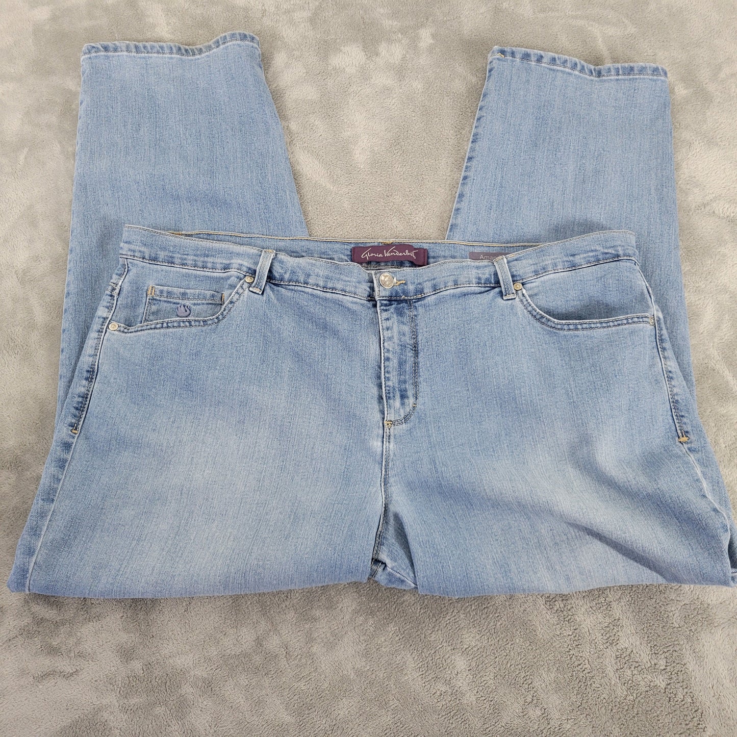 Gloria Vanderbilt Amanda Womens Plus Size 20W Medium Wash Straight Jeans SL60E