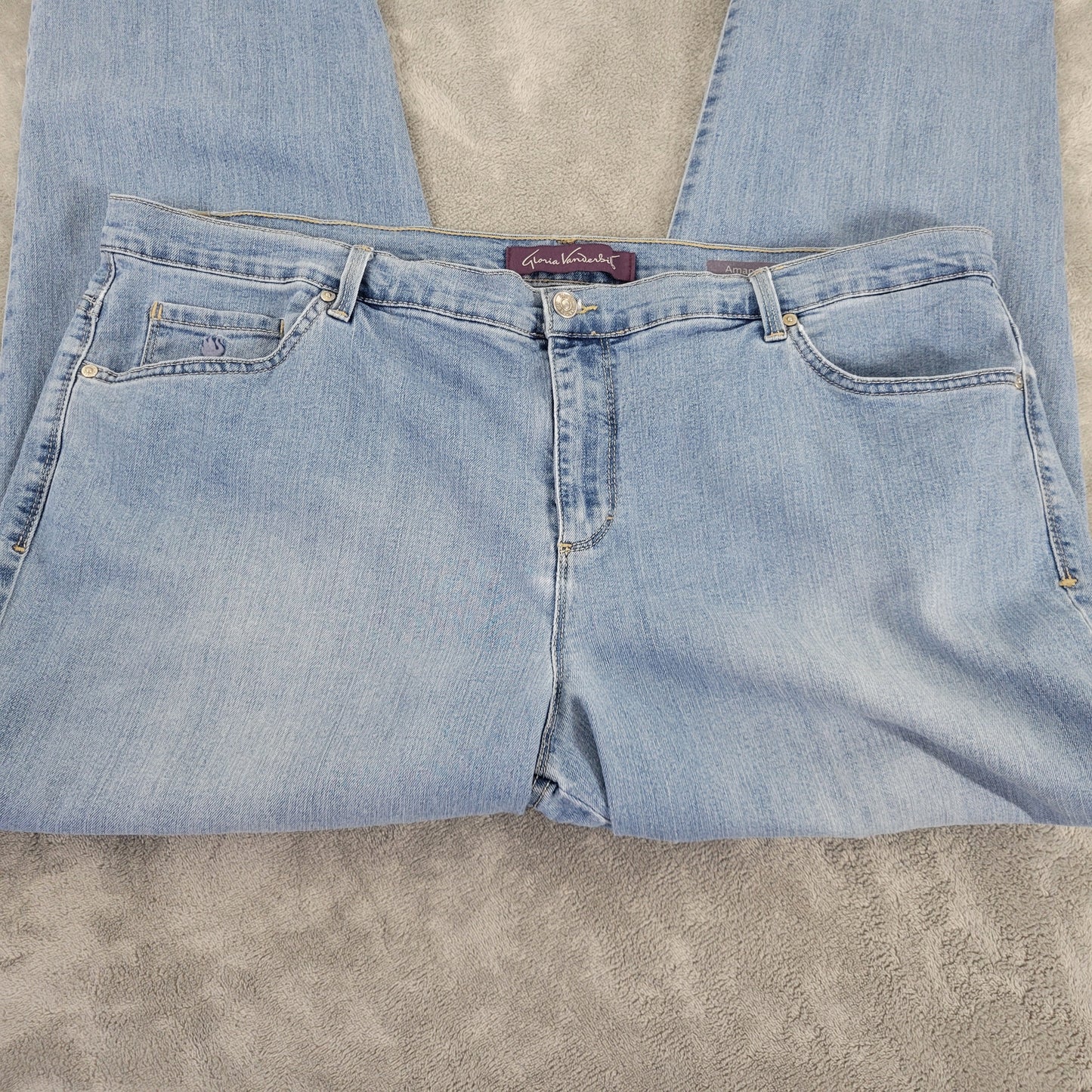 Gloria Vanderbilt Amanda Womens Plus Size 20W Medium Wash Straight Jeans SL60E