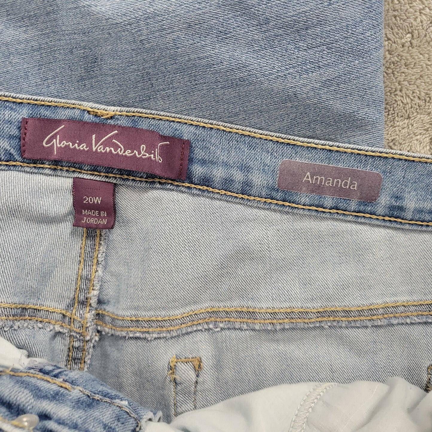 Gloria Vanderbilt Amanda Womens Plus Size 20W Medium Wash Straight Jeans SL60E