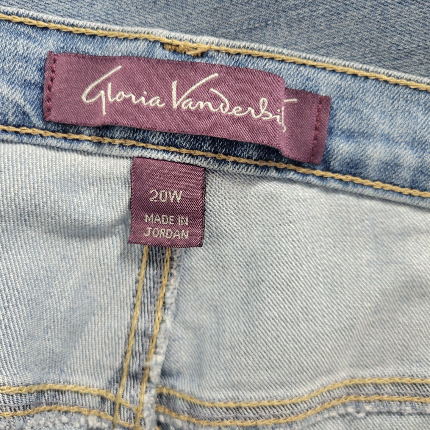 Gloria Vanderbilt Amanda Womens Plus Size 20W Medium Wash Straight Jeans SL60E