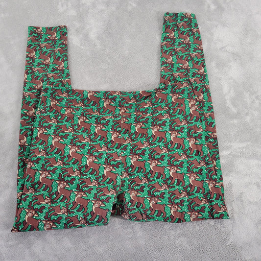 LuLaRoe TC Leggings Tall Curvy Rudolph Reindeer Christmas Green Brown NOV8XE