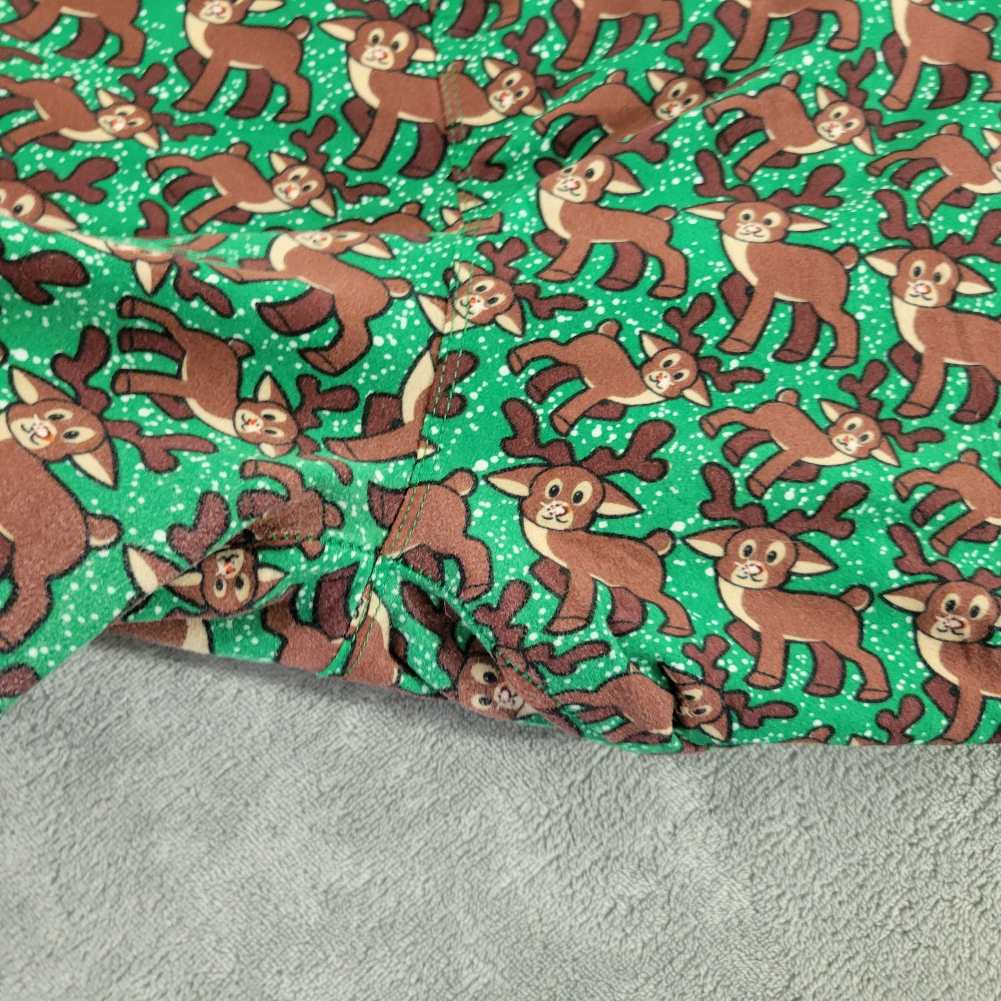 LuLaRoe TC Leggings Tall Curvy Rudolph Reindeer Christmas Green Brown NOV8XE