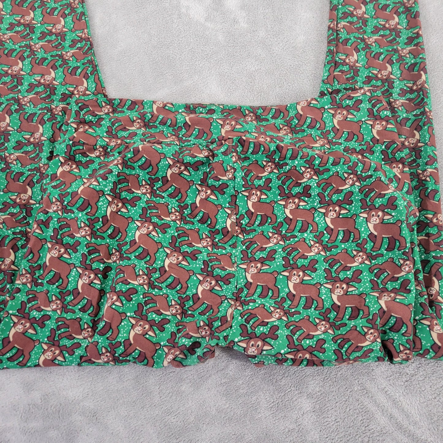 LuLaRoe TC Leggings Tall Curvy Rudolph Reindeer Christmas Green Brown NOV8XE