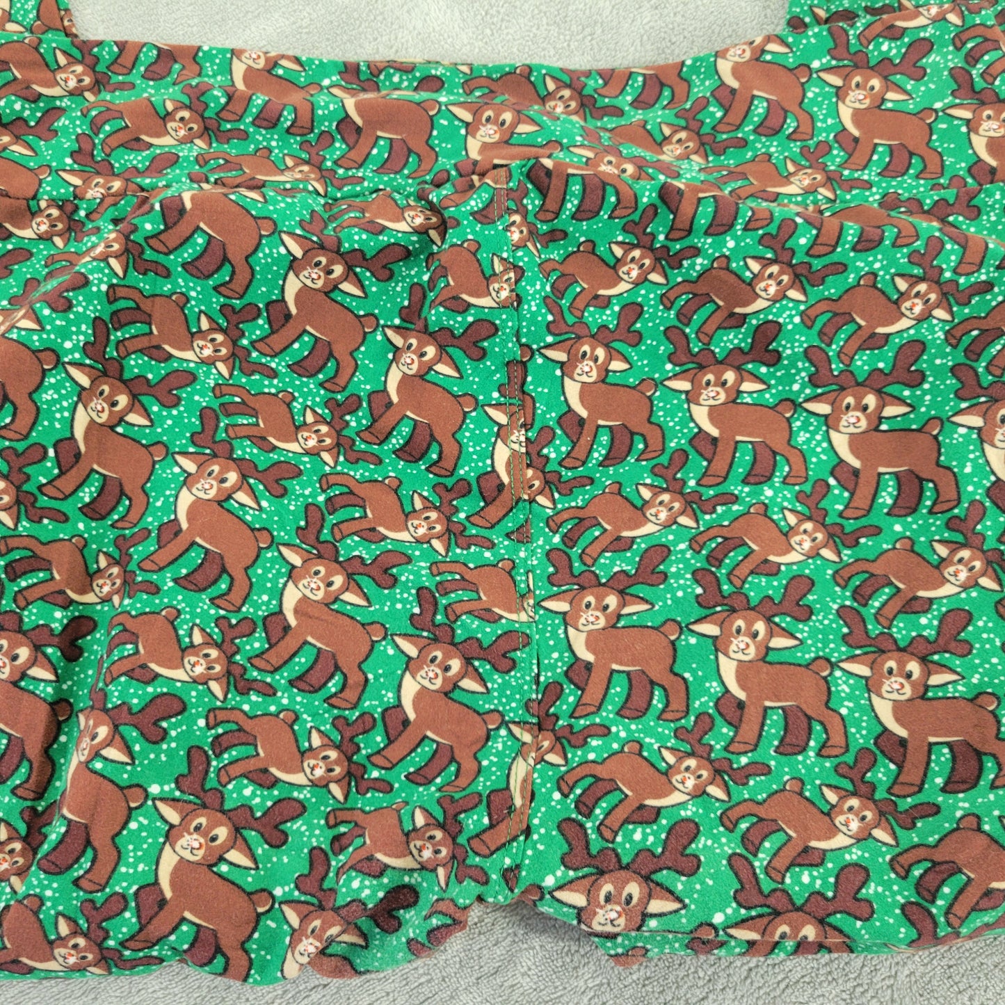 LuLaRoe TC Leggings Tall Curvy Rudolph Reindeer Christmas Green Brown NOV8XE