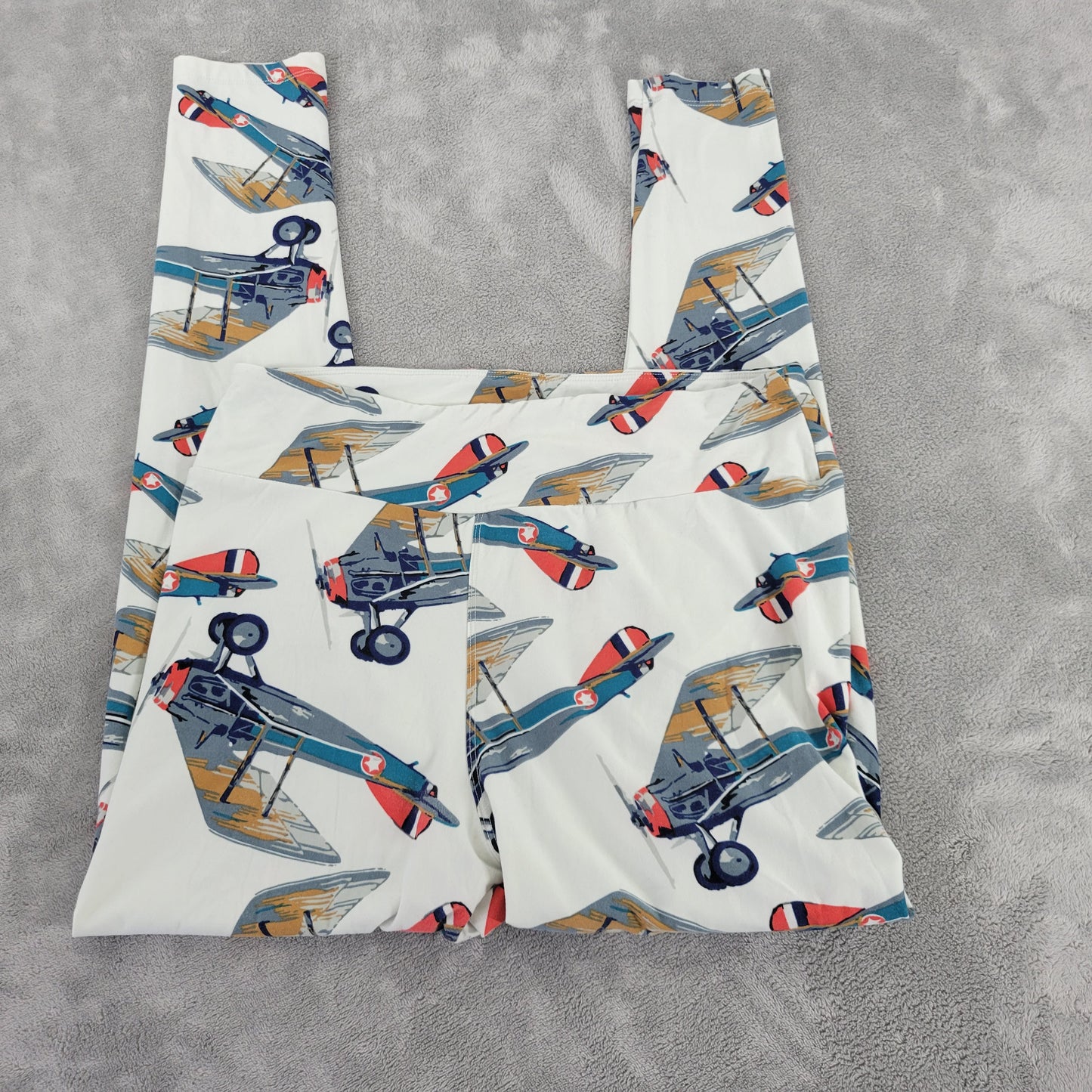 LuLaRoe TC Leggings Tall Curvy Vintage Biplanes Retro Aviation Pants NOV1XE