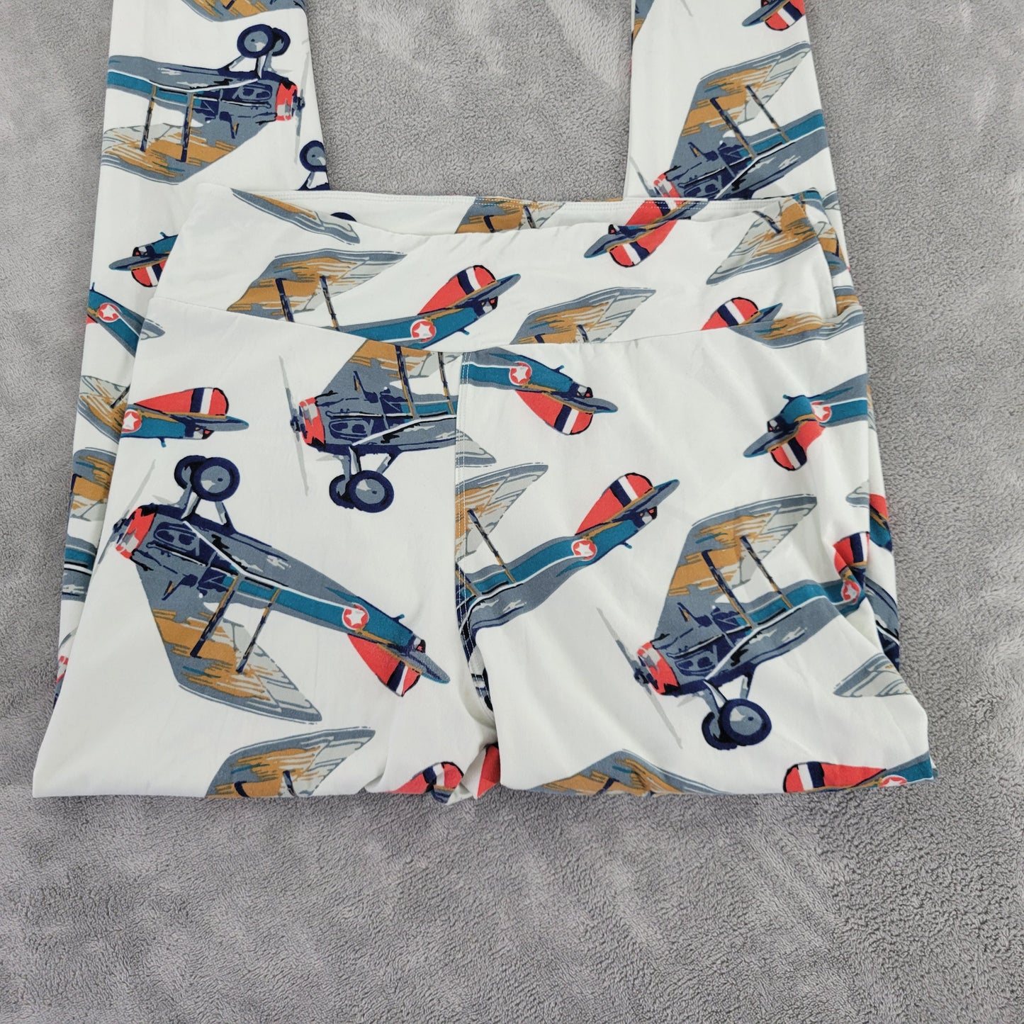 LuLaRoe TC Leggings Tall Curvy Vintage Biplanes Retro Aviation Pants NOV1XE