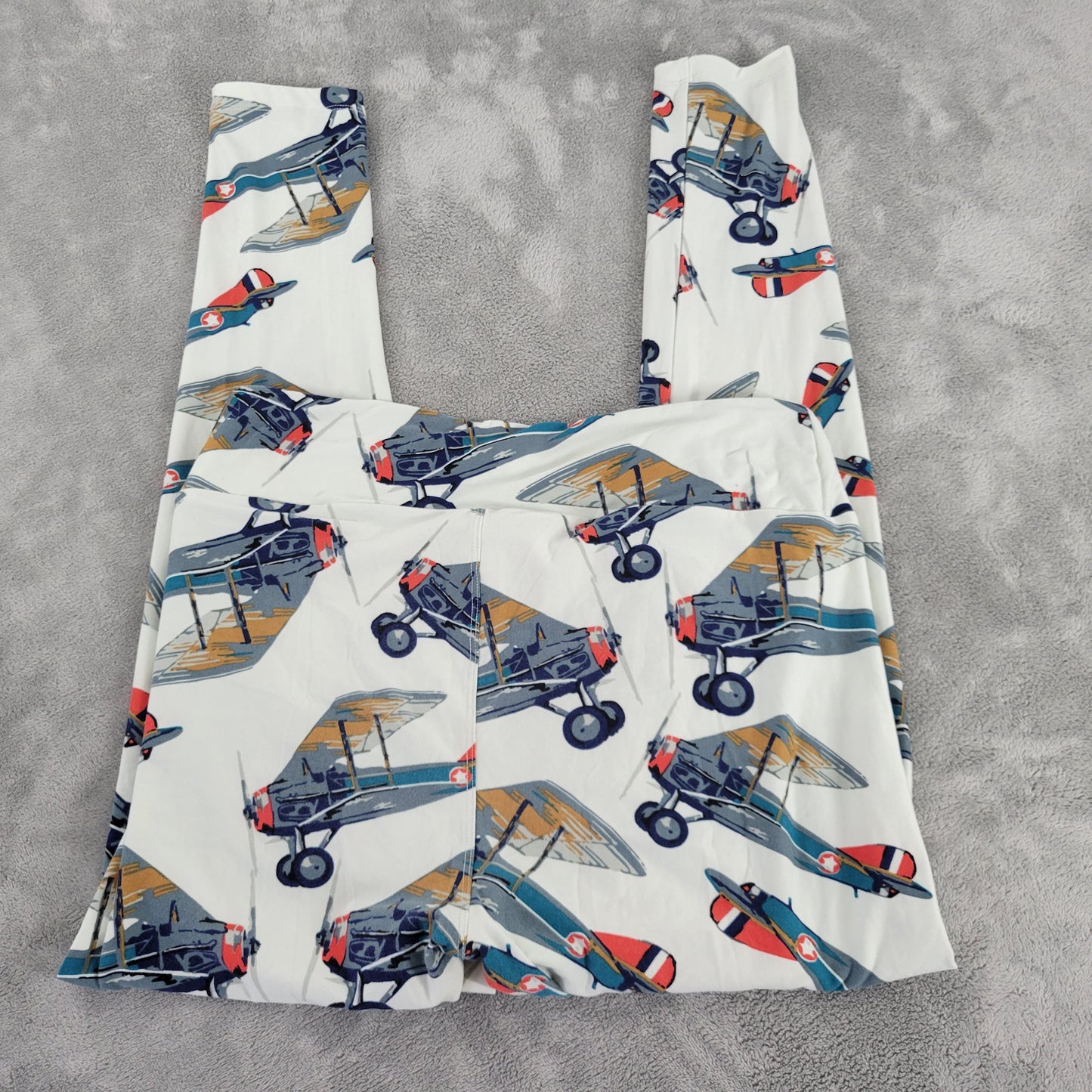 LuLaRoe TC Leggings Tall Curvy Vintage Biplanes Retro Aviation Pants NOV1XE