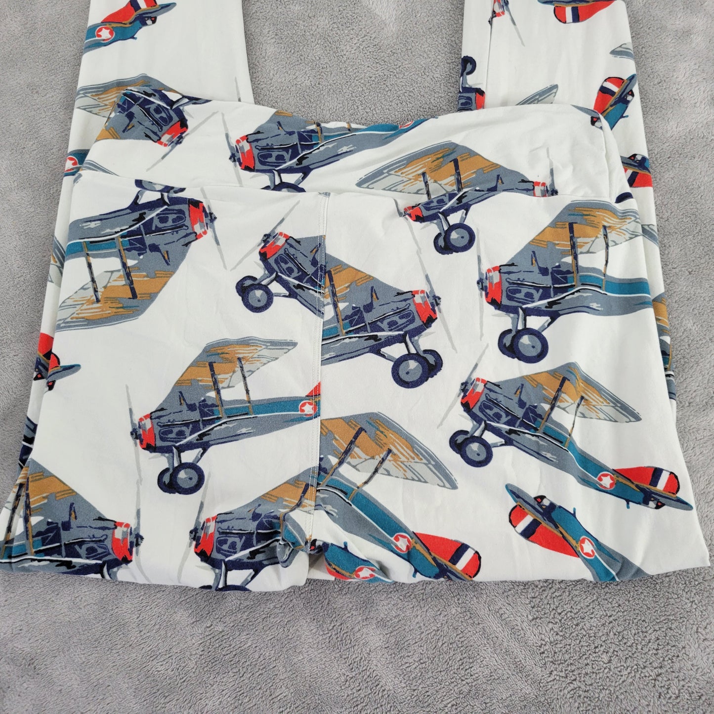 LuLaRoe TC Leggings Tall Curvy Vintage Biplanes Retro Aviation Pants NOV1XE