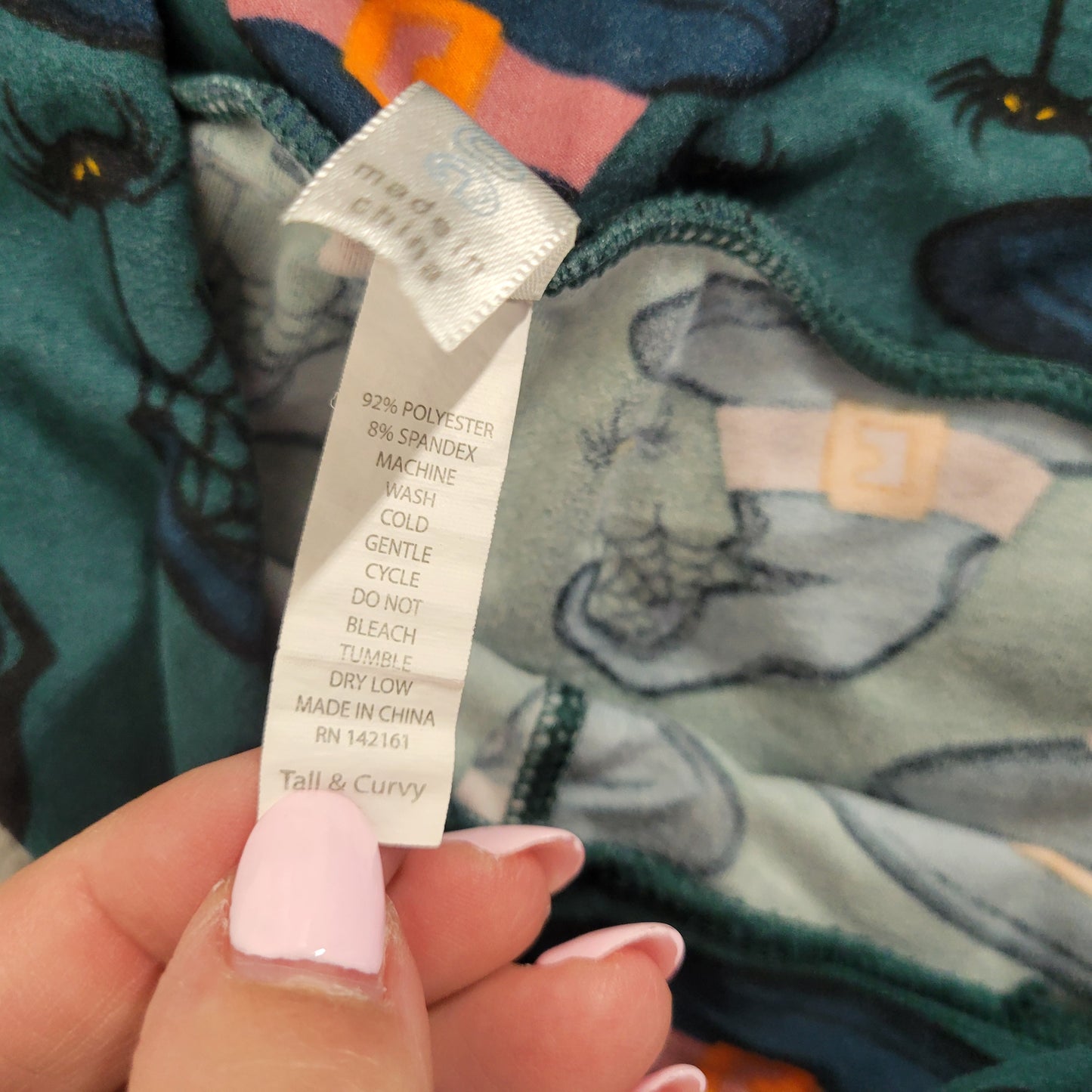 LuLaRoe TC Leggings Tall Curvy Halloween Green Witch Hats Spiders Pants GRE34E