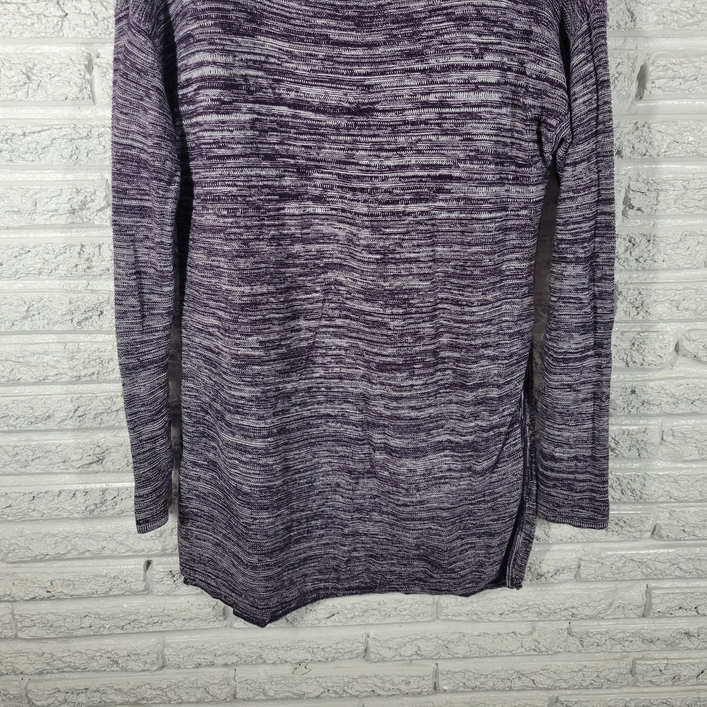 Ellen Tracy Womens XL Purple Marled Speckle Sweater Dress Mini Tunic PUR1E