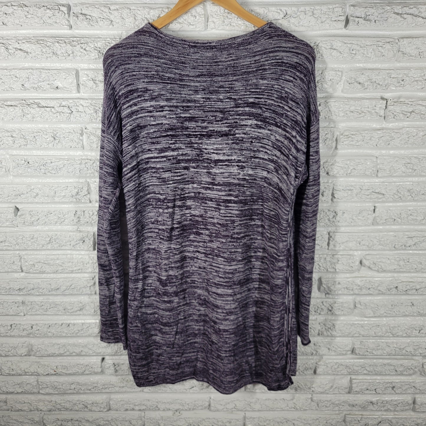 Ellen Tracy Womens XL Purple Marled Speckle Sweater Dress Mini Tunic PUR1E