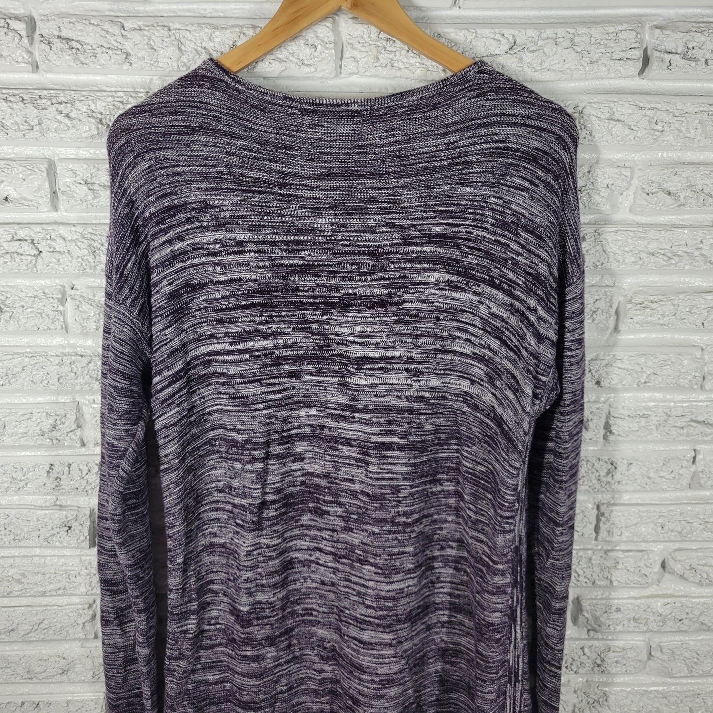 Ellen Tracy Womens XL Purple Marled Speckle Sweater Dress Mini Tunic PUR1E