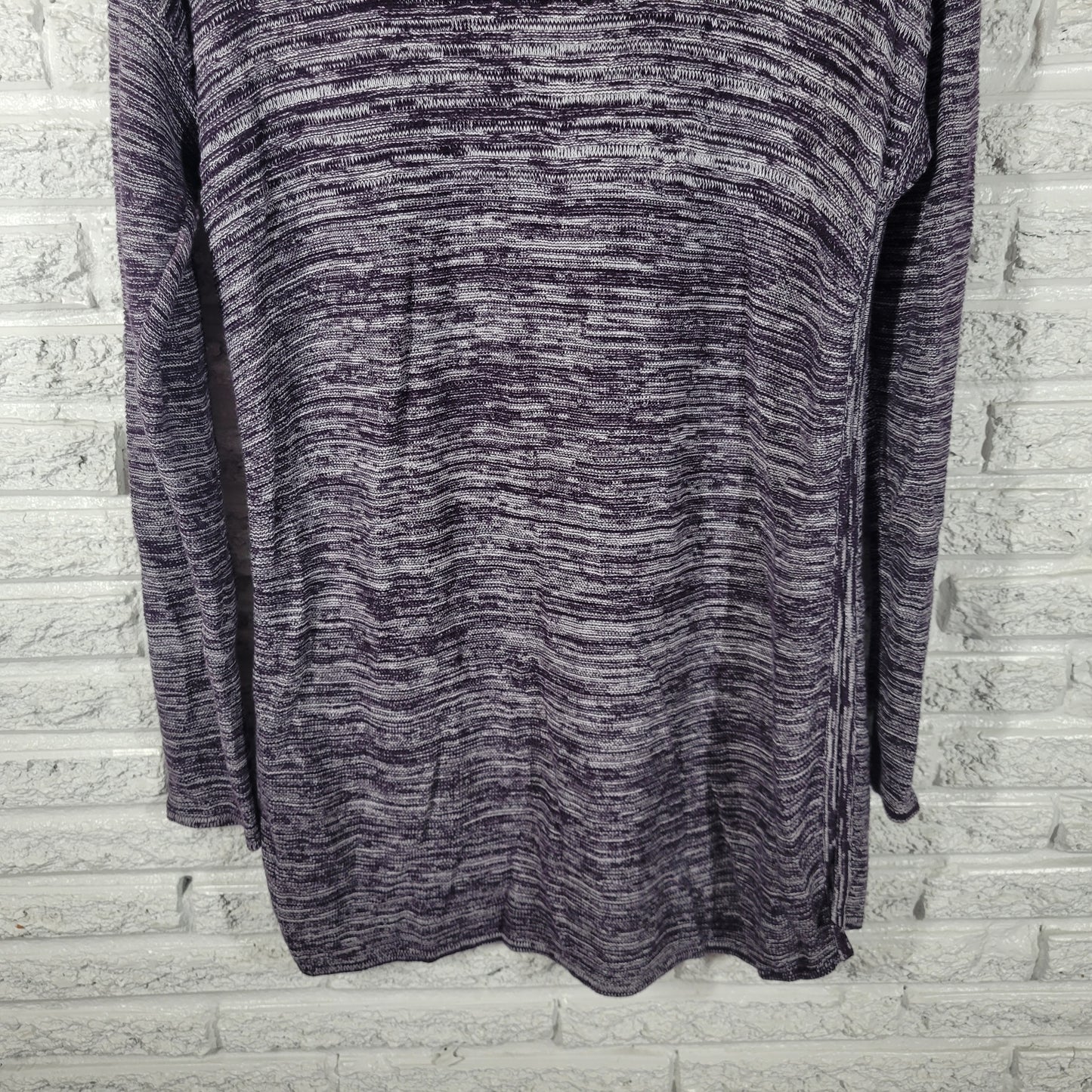 Ellen Tracy Womens XL Purple Marled Speckle Sweater Dress Mini Tunic PUR1E