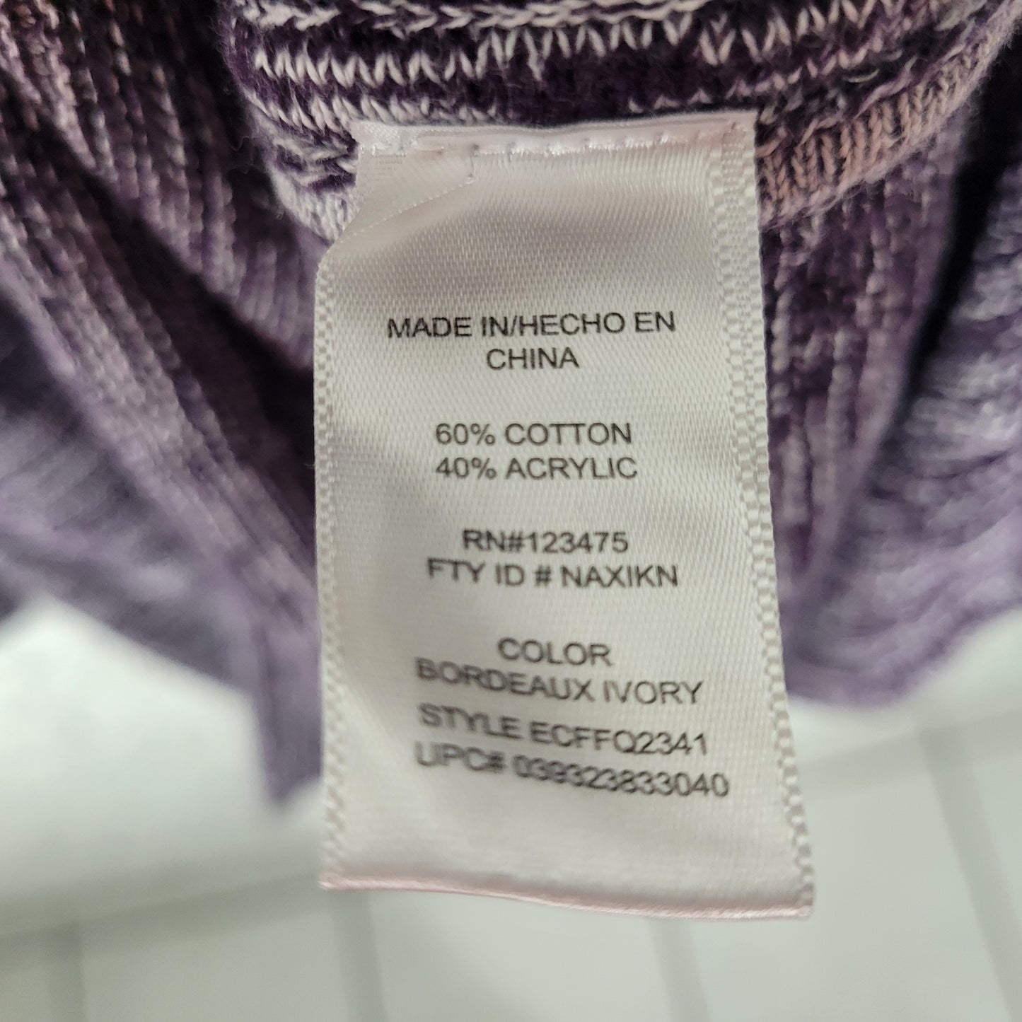 Ellen Tracy Womens XL Purple Marled Speckle Sweater Dress Mini Tunic PUR1E