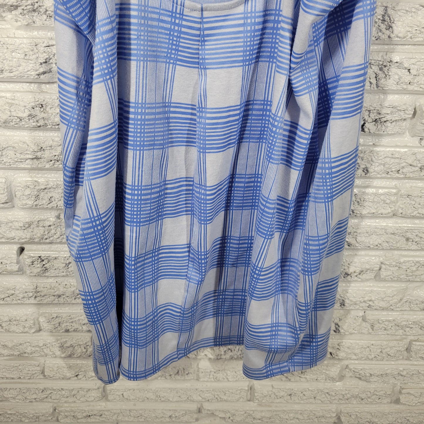 Rue+ Womens Plus Size Plaid Slip Dress Blue White Open Back PLA66E
