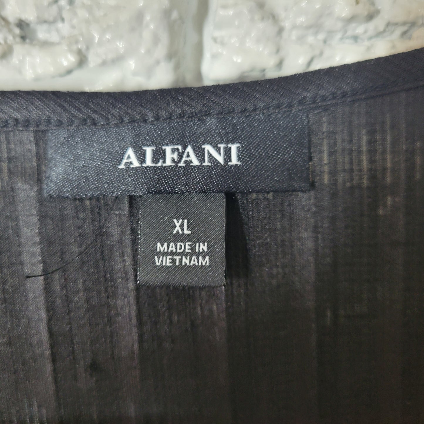 Alfani Womens XL Black Sleeveless Top Round Neck Blouse Tank Shell BLA171E