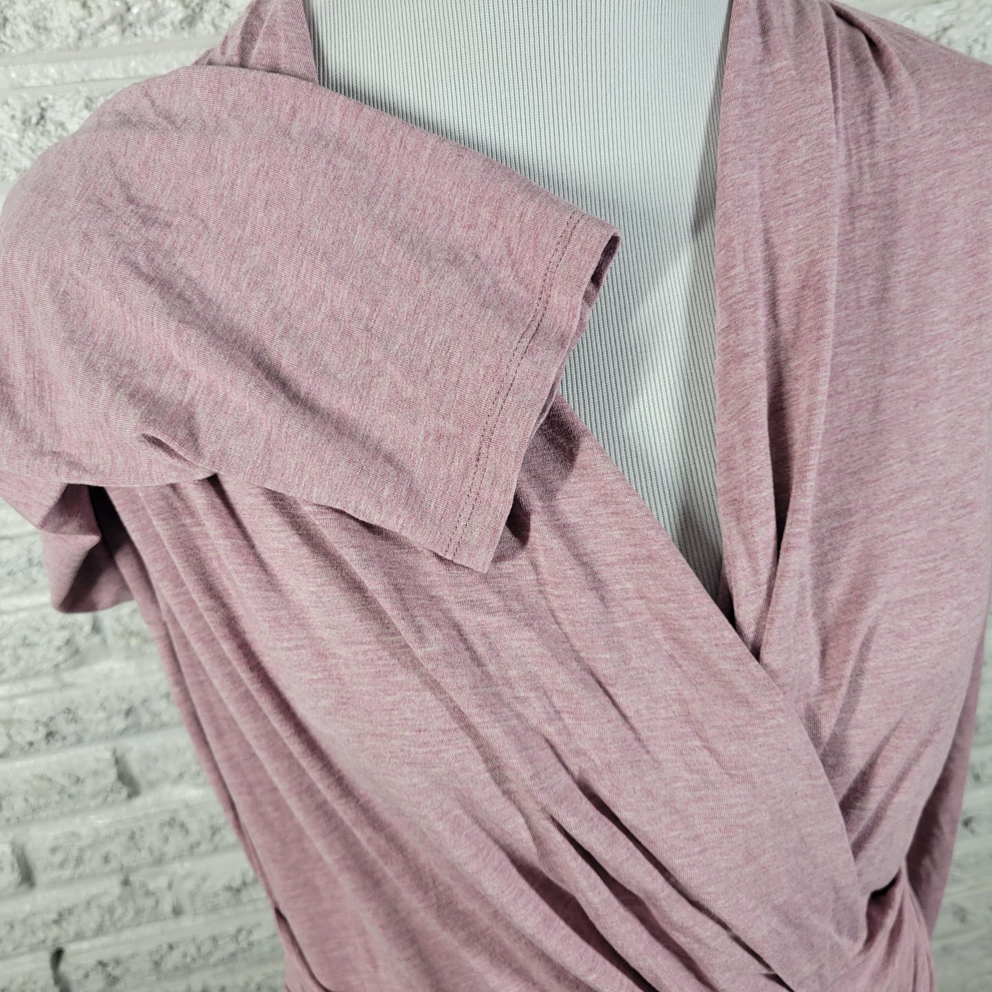 J Jill Wearever Womens XL Lavender Heather V-Neck Long Sleeve Blouse Top PUR18E