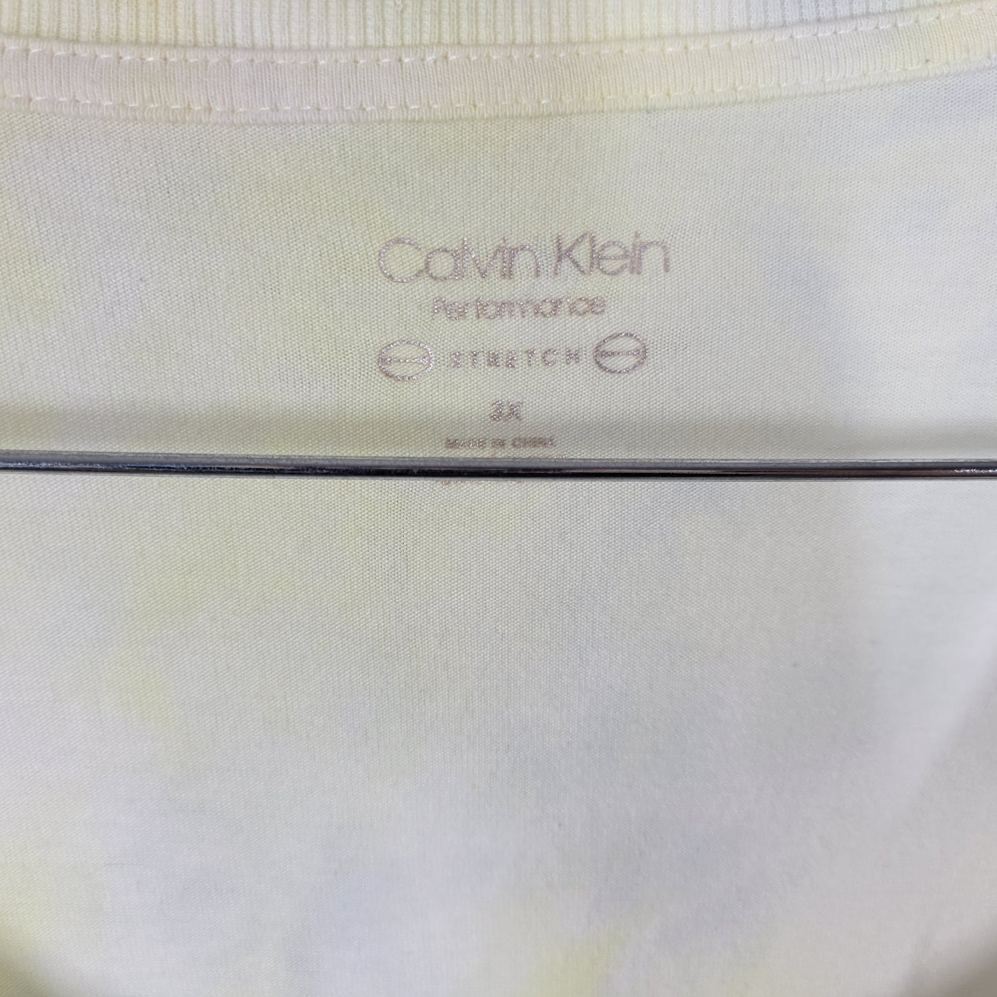 Calvin Klein Womens 3X Plus Tee Pastel Yellow Tie Dye Short Front Tie B8E