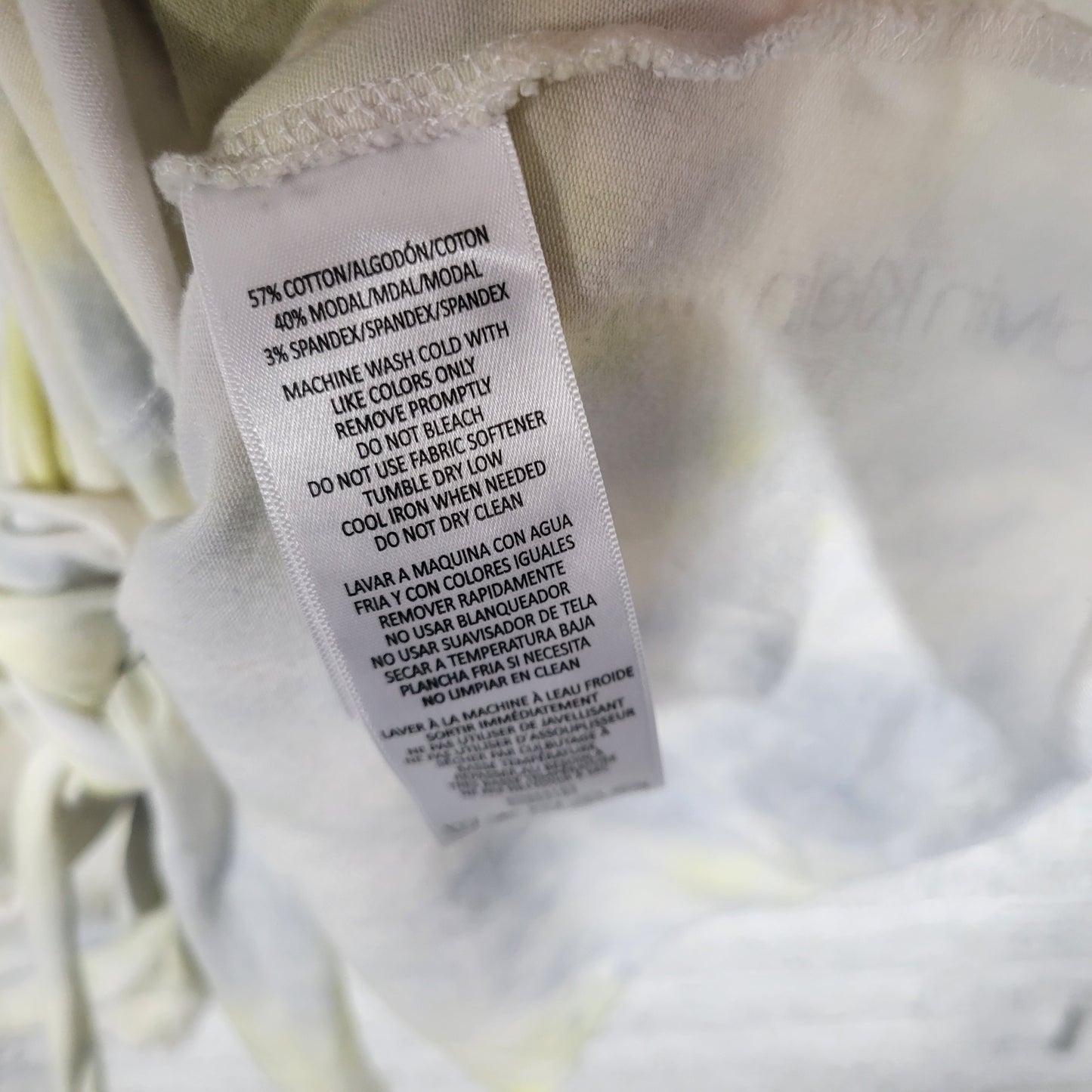 Calvin Klein Womens 3X Plus Tee Pastel Yellow Tie Dye Short Front Tie B8E