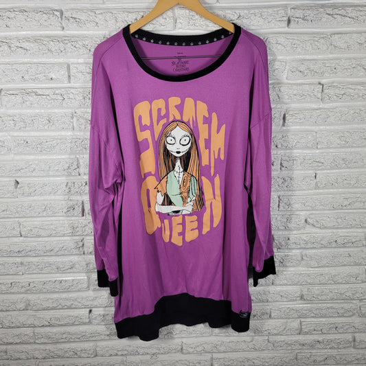 Disney Nightmare Before Christmas Sally Scream Queen Pajama Top XL NOV156E