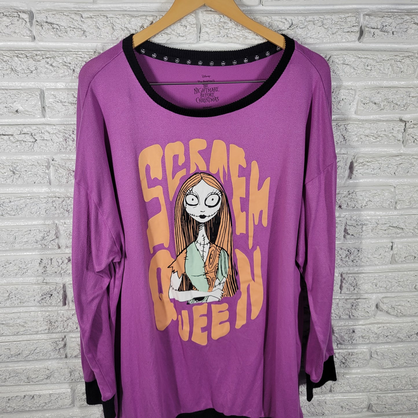 Disney Nightmare Before Christmas Sally Scream Queen Pajama Top XL NOV156E