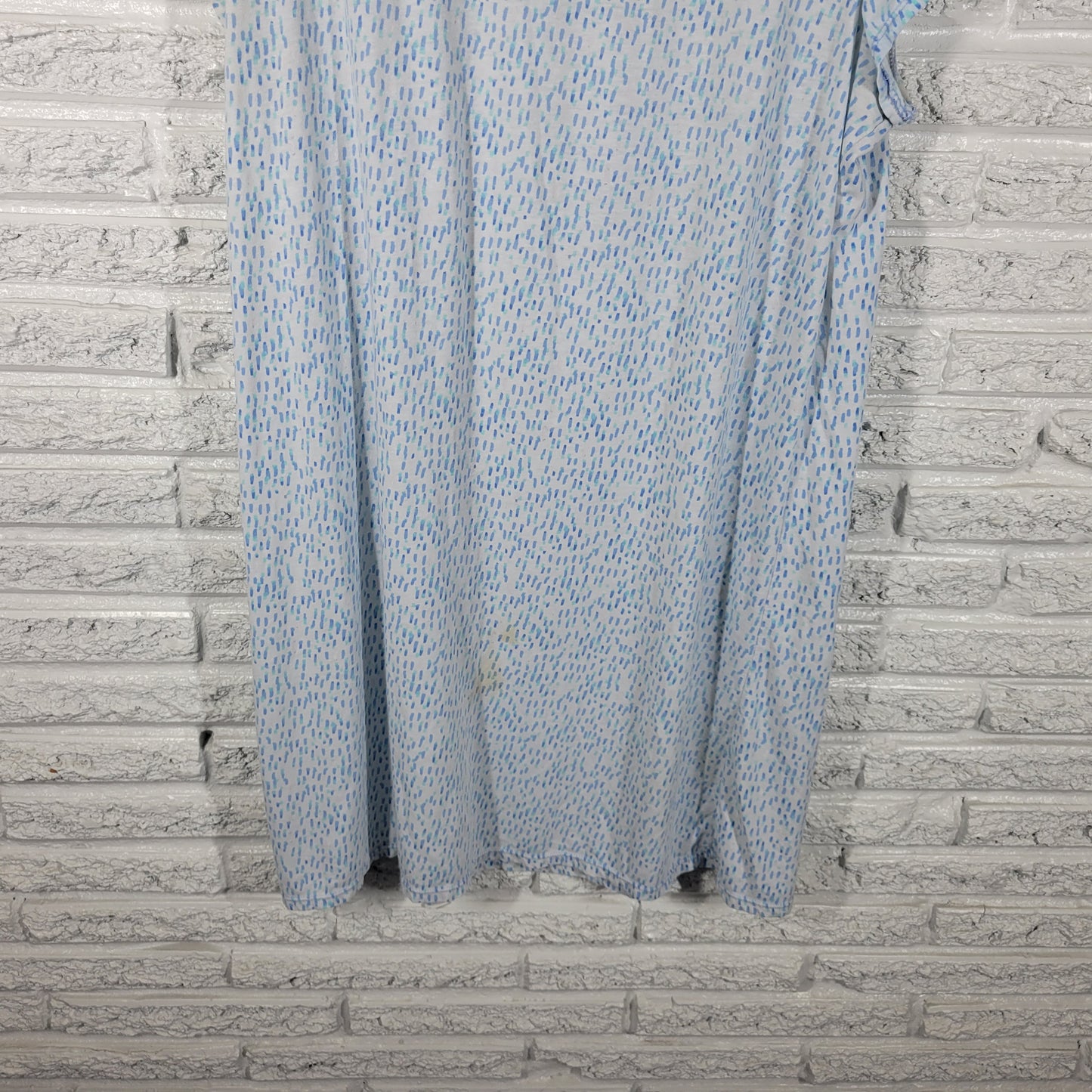 Secret Treasures Womens Nightgown 2X Plus Blue Raindrop Short Sleeve A9XE