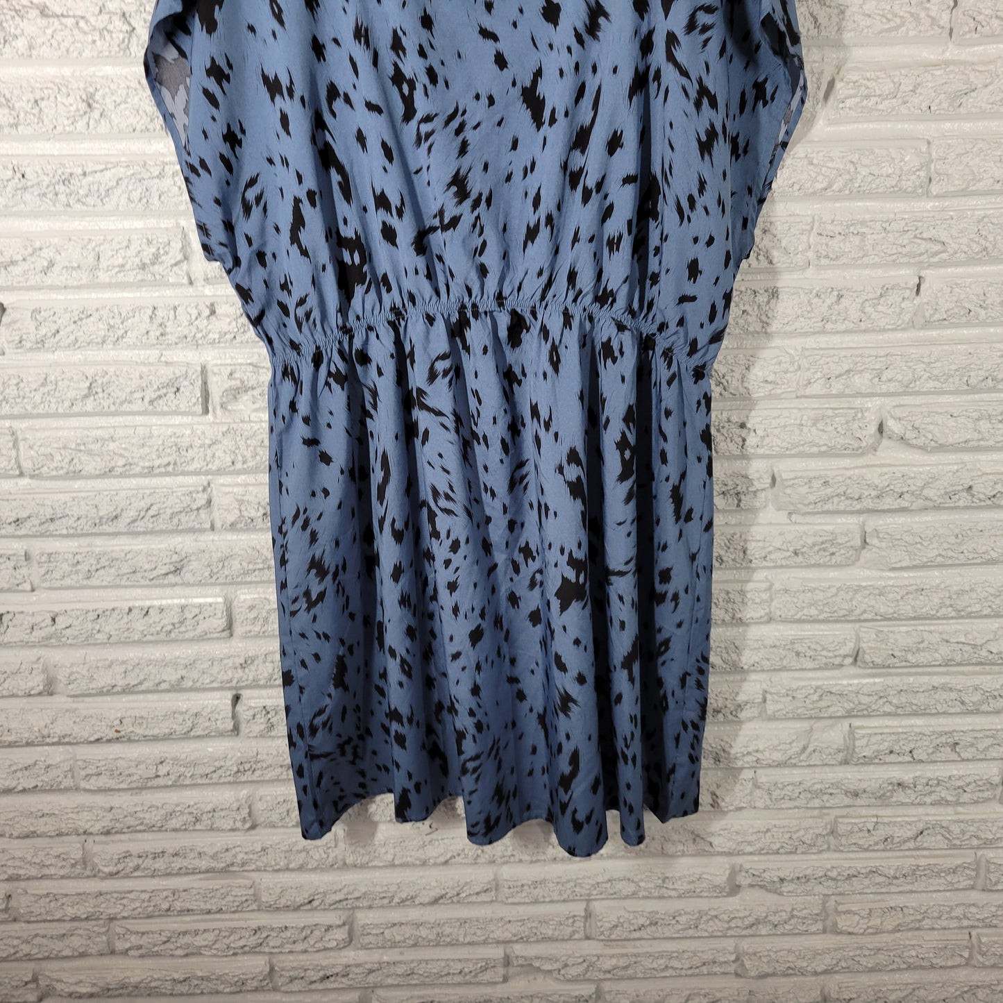 Emery Rose Womens Plus 2XL Dress Fit Flare Mini Sleeveless Blue Black WAT53E