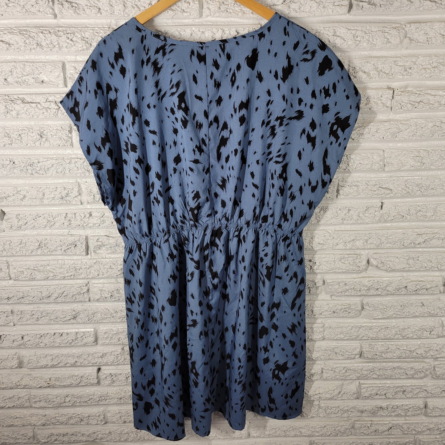 Emery Rose Womens Plus 2XL Dress Fit Flare Mini Sleeveless Blue Black WAT53E