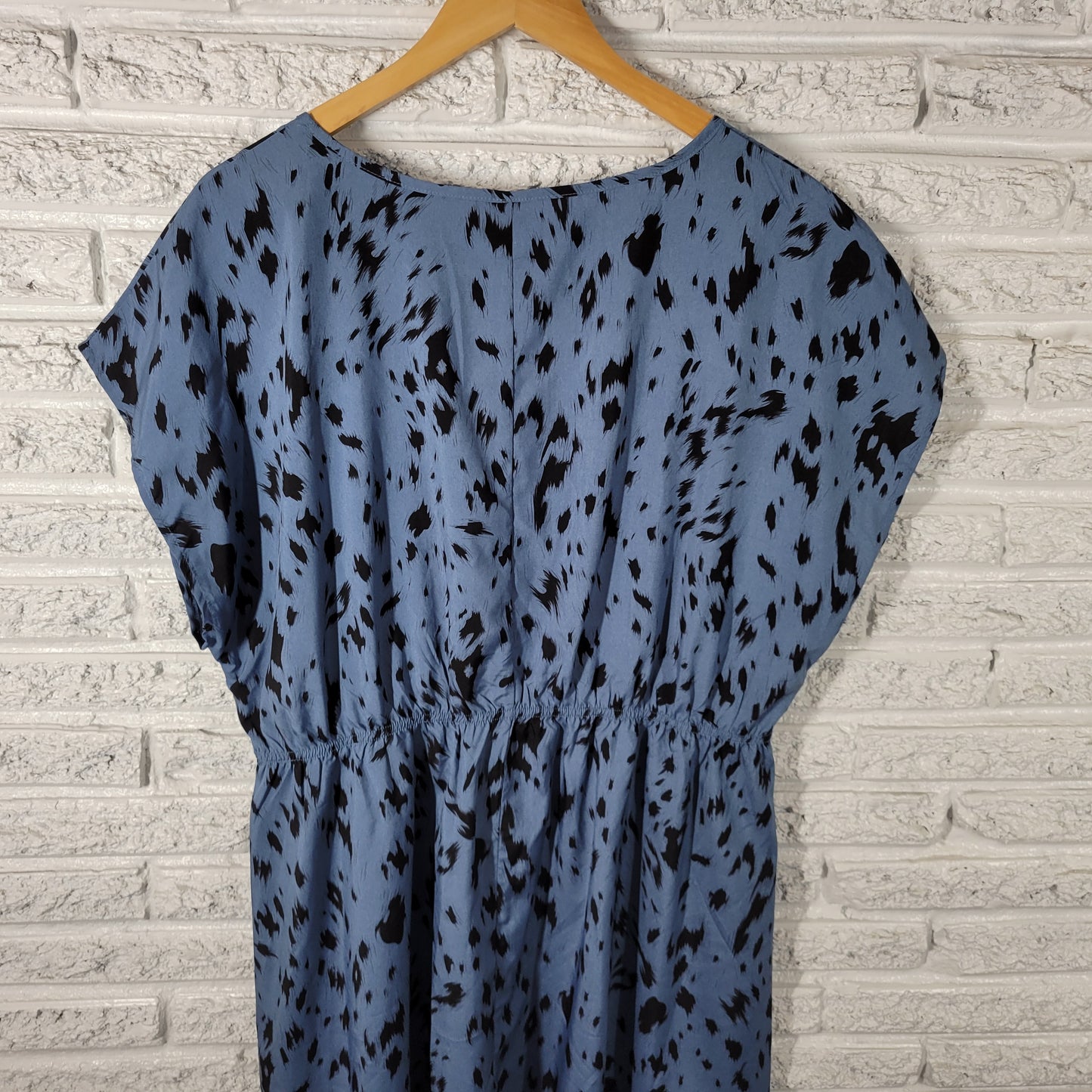 Emery Rose Womens Plus 2XL Dress Fit Flare Mini Sleeveless Blue Black WAT53E