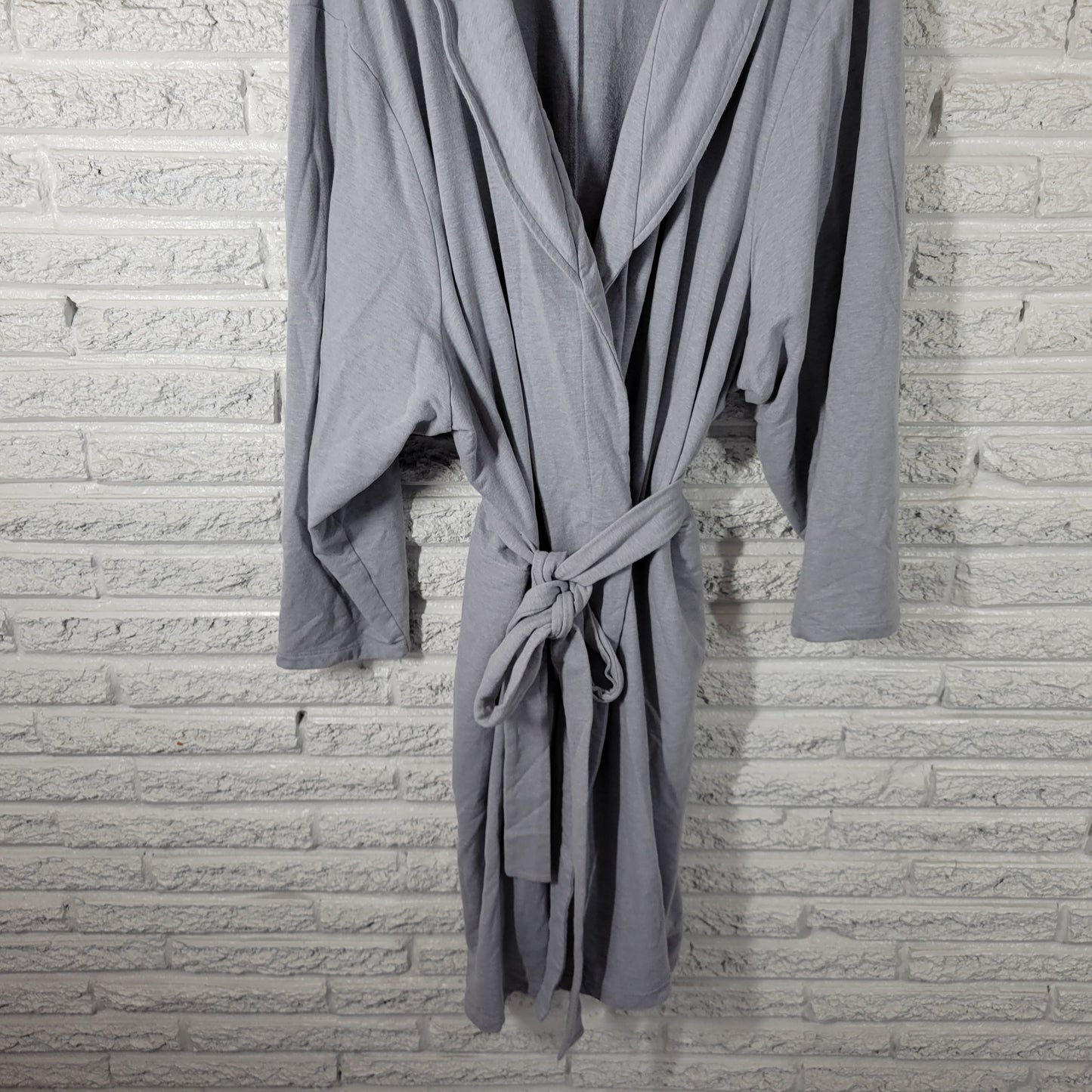 Catherines Womens 5X Plus Gray Cotton Blend Long Sleeve Belted Robe SWE123E