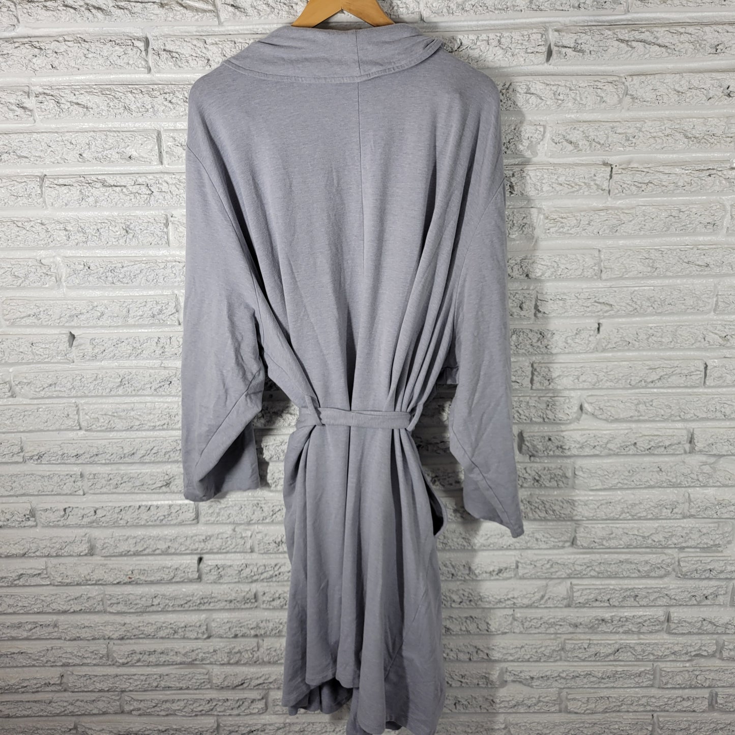 Catherines Womens 5X Plus Gray Cotton Blend Long Sleeve Belted Robe SWE123E