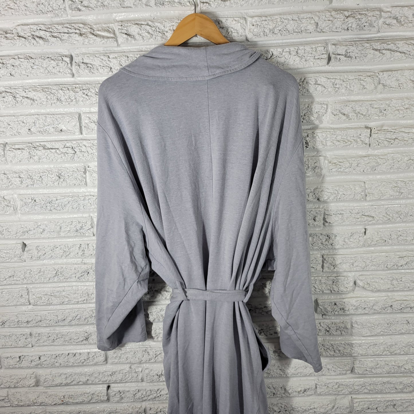 Catherines Womens 5X Plus Gray Cotton Blend Long Sleeve Belted Robe SWE123E