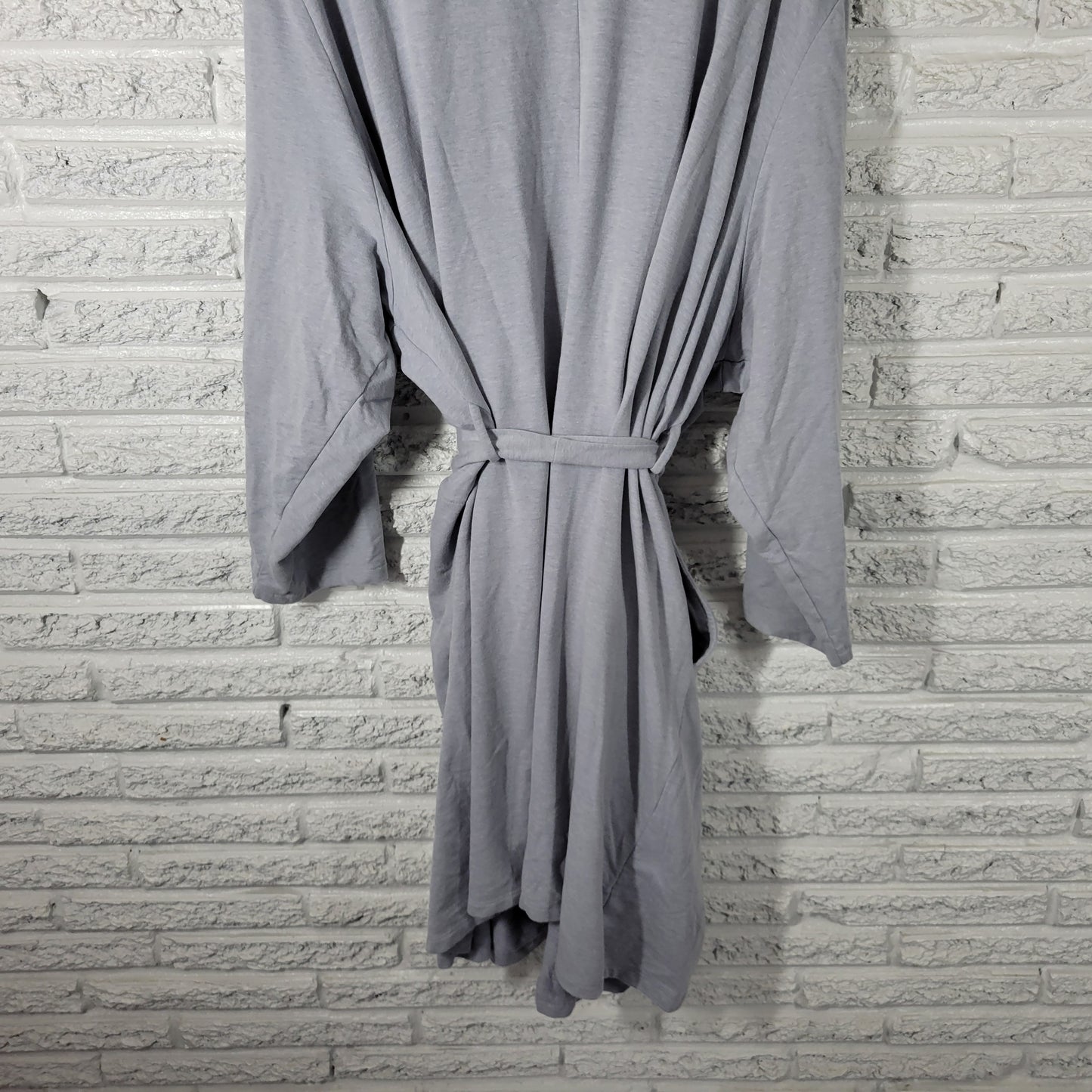 Catherines Womens 5X Plus Gray Cotton Blend Long Sleeve Belted Robe SWE123E